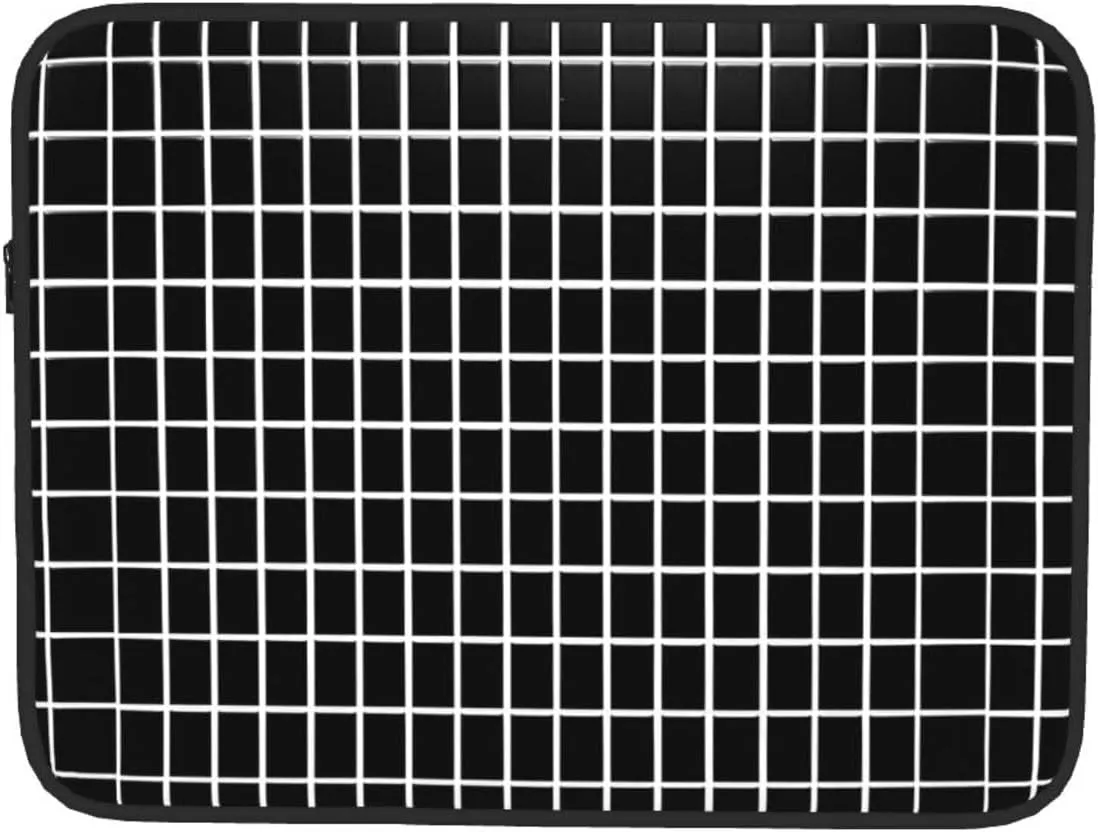 10 Inch Laptop Sleeve Bag Waterproof Shockproof Laptop Case Bag Black and White Grid Computer Skin Bags Lightweight Tablet Carrying Case