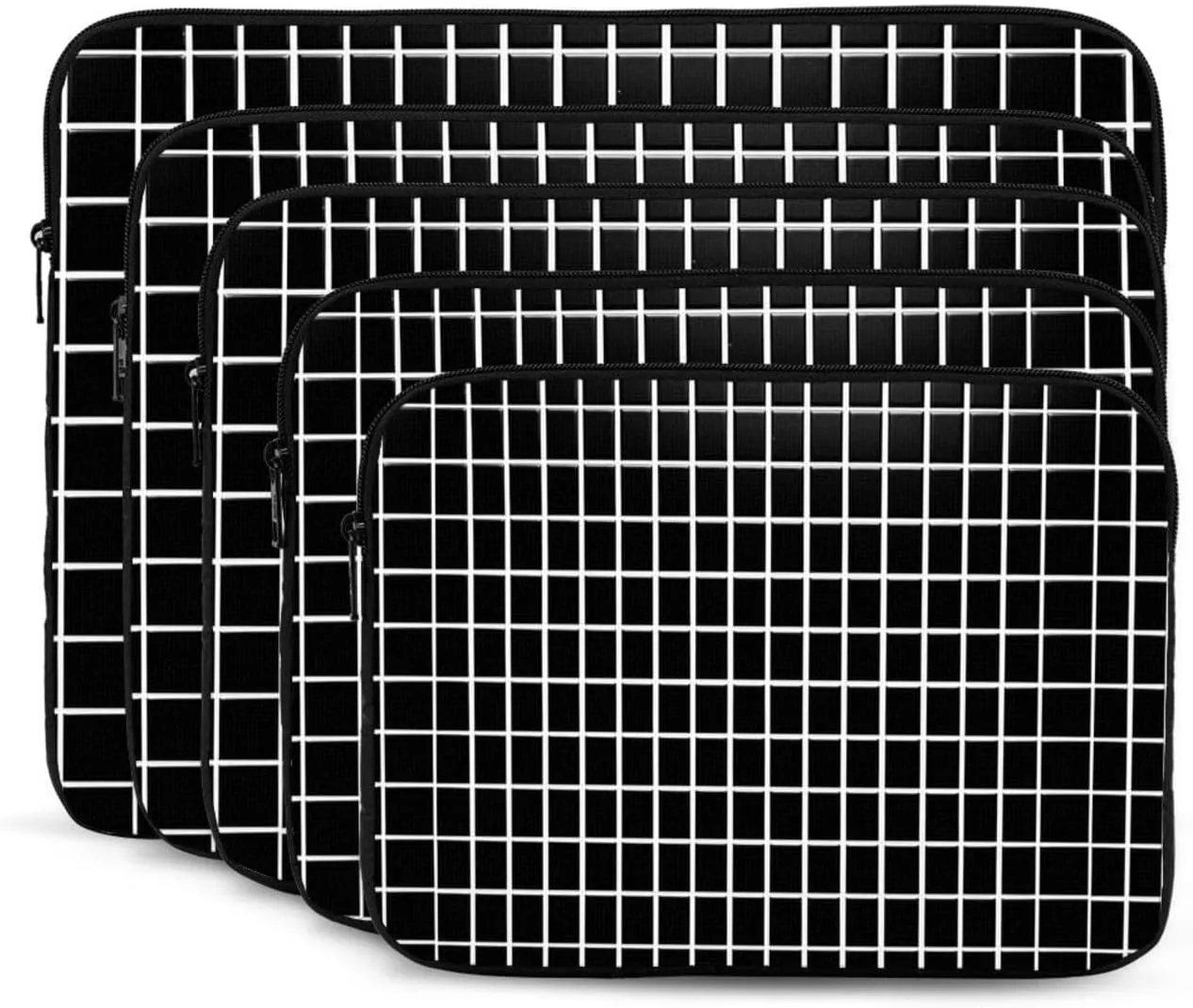 10 Inch Laptop Sleeve Bag Waterproof Shockproof Laptop Case Bag Black and White Grid Computer Skin Bags Lightweight Tablet Carrying Case