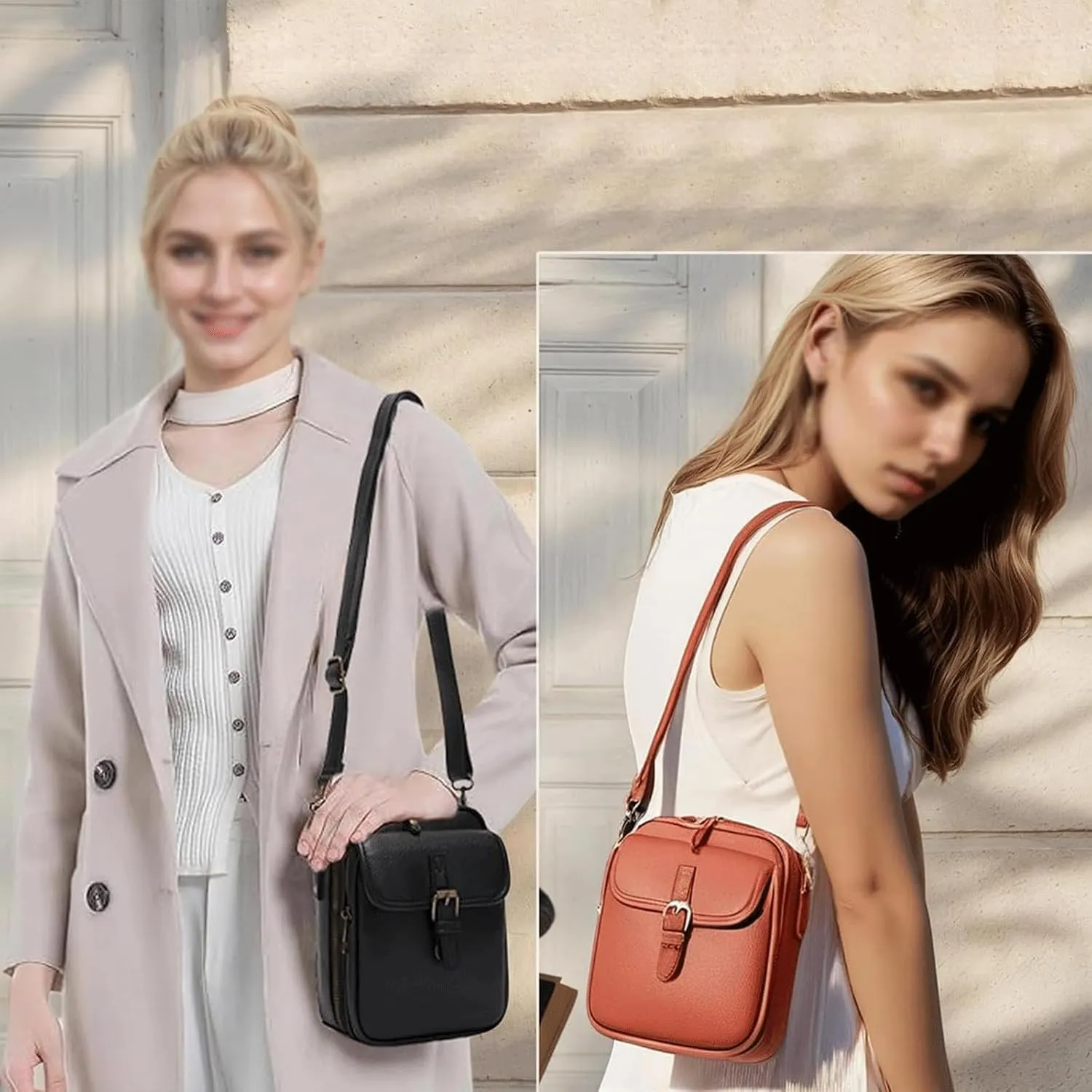 2025 Urvashi Crossbody Leather Bag, Collaboraten1 Crossbody Leather Bag, Vintage Large Capacity Shoulder Messenger Bag