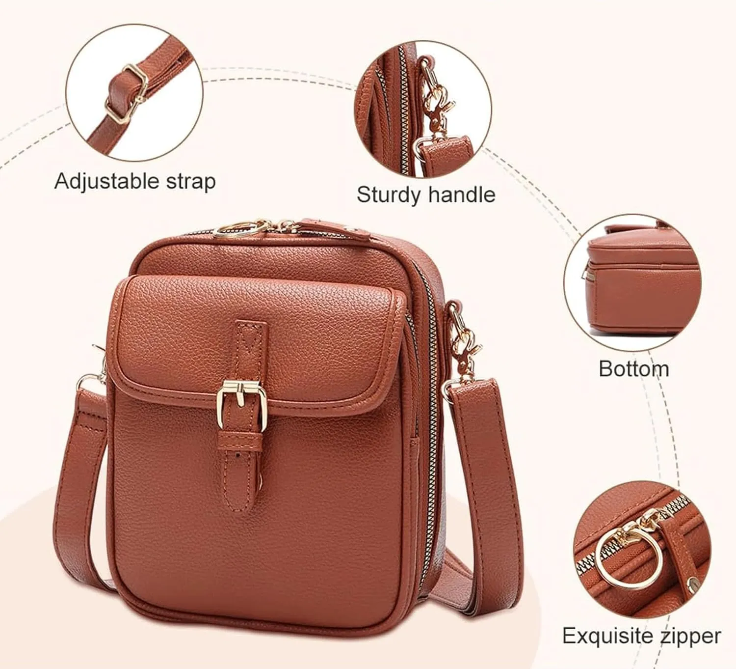 2025 Urvashi Crossbody Leather Bag, Collaboraten1 Crossbody Leather Bag, Vintage Large Capacity Shoulder Messenger Bag