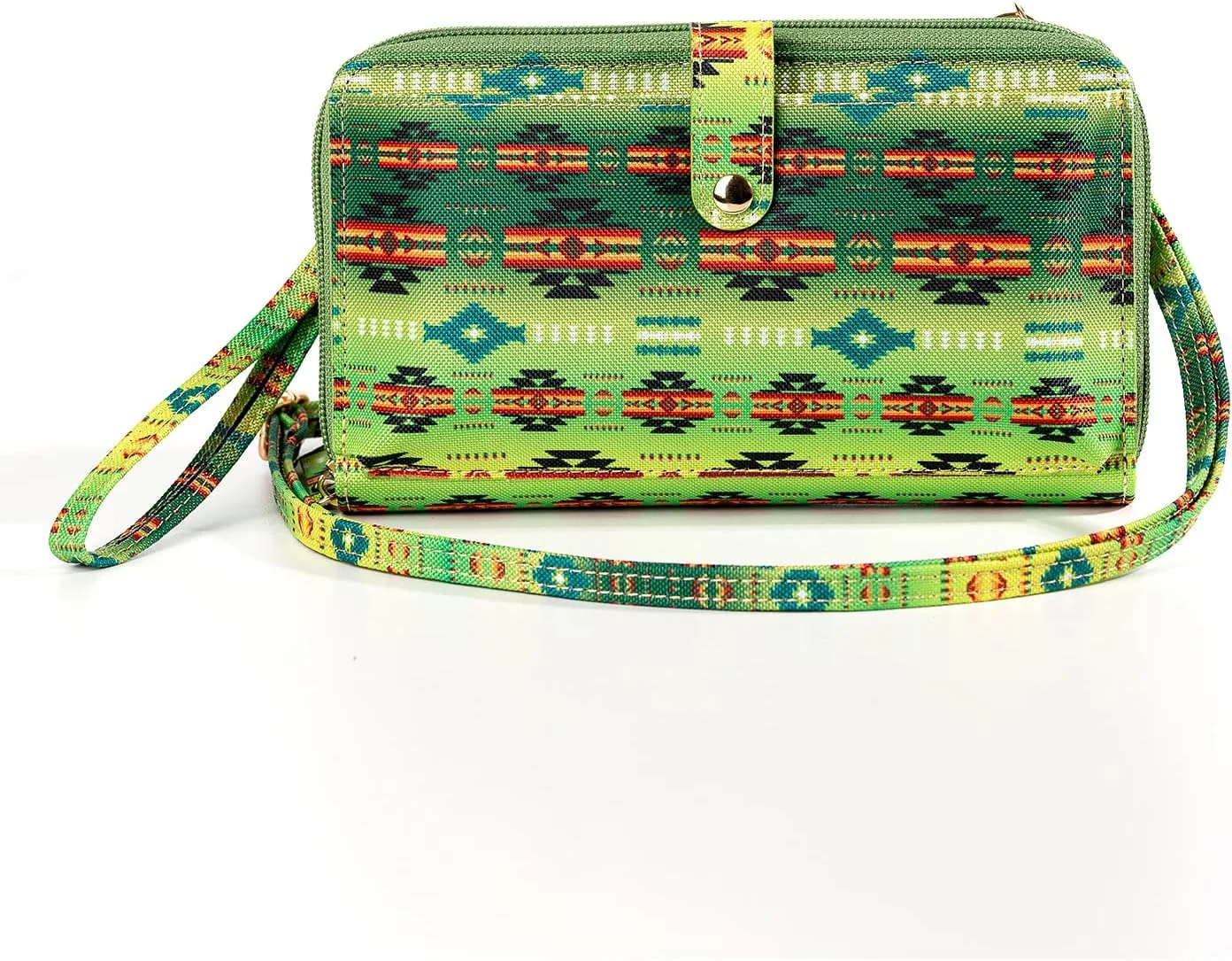 Aztec Print RFID-Blocking Crossbody Bag for Women - Multifunctional Wallet and Phone Purse