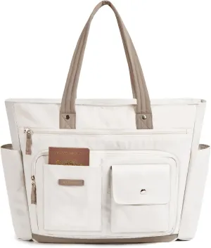 BAGSMART Small Tote Bag for Women, Lightweight Zippered Travel Handbag Casual Purse for Work
