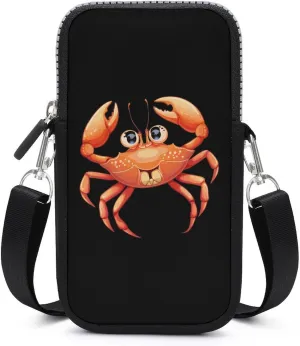 Boston Crab Crossbody Phone Bag Mini Shoulder Bag Cute Cell Phone Purse for Men Women