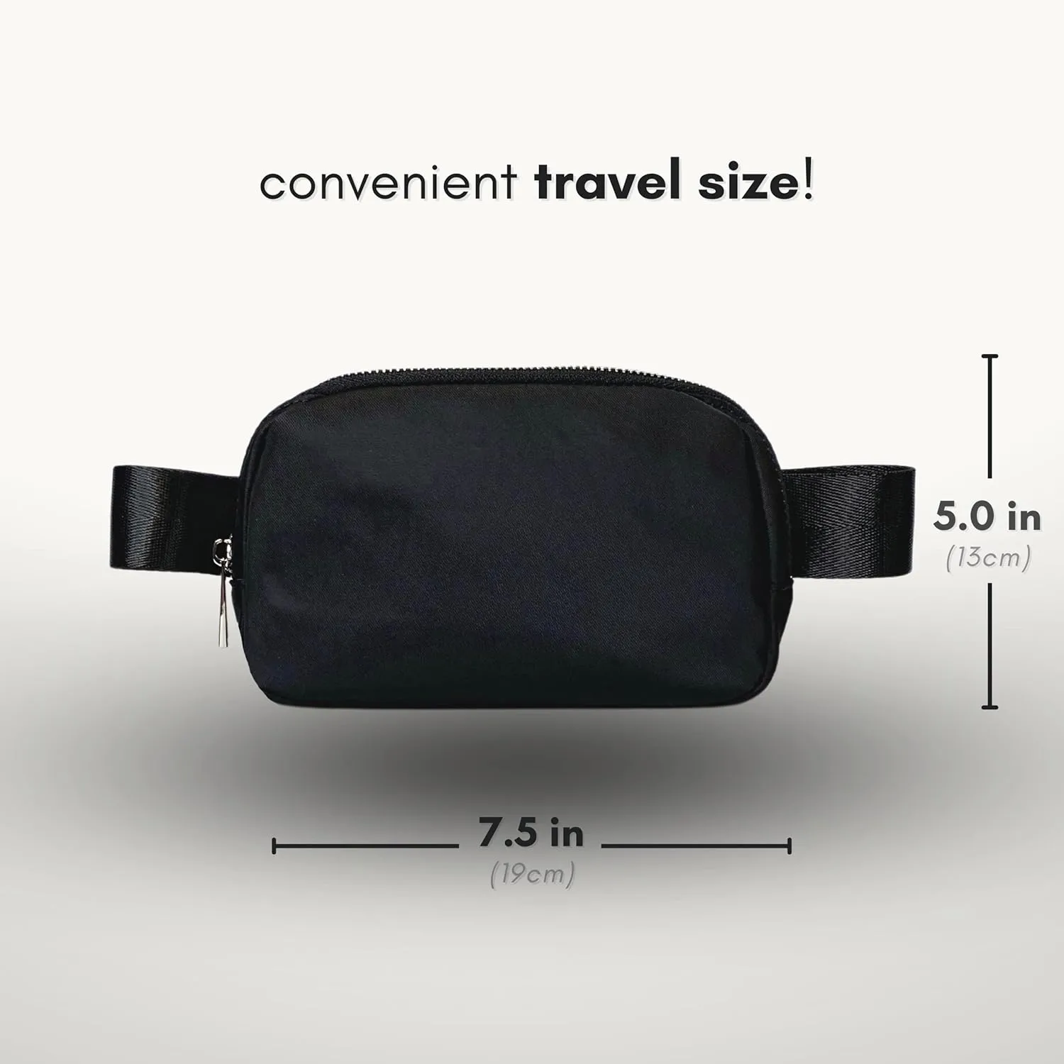 Boutique Belt Bag | Crossbody Fanny Pack for Women Fashionable | Cute Mini Everywhere Bum Hip Waist Pack | Fashion Travel Chest Bag | Silver Accessories | Adjustable Small Strap | Black
