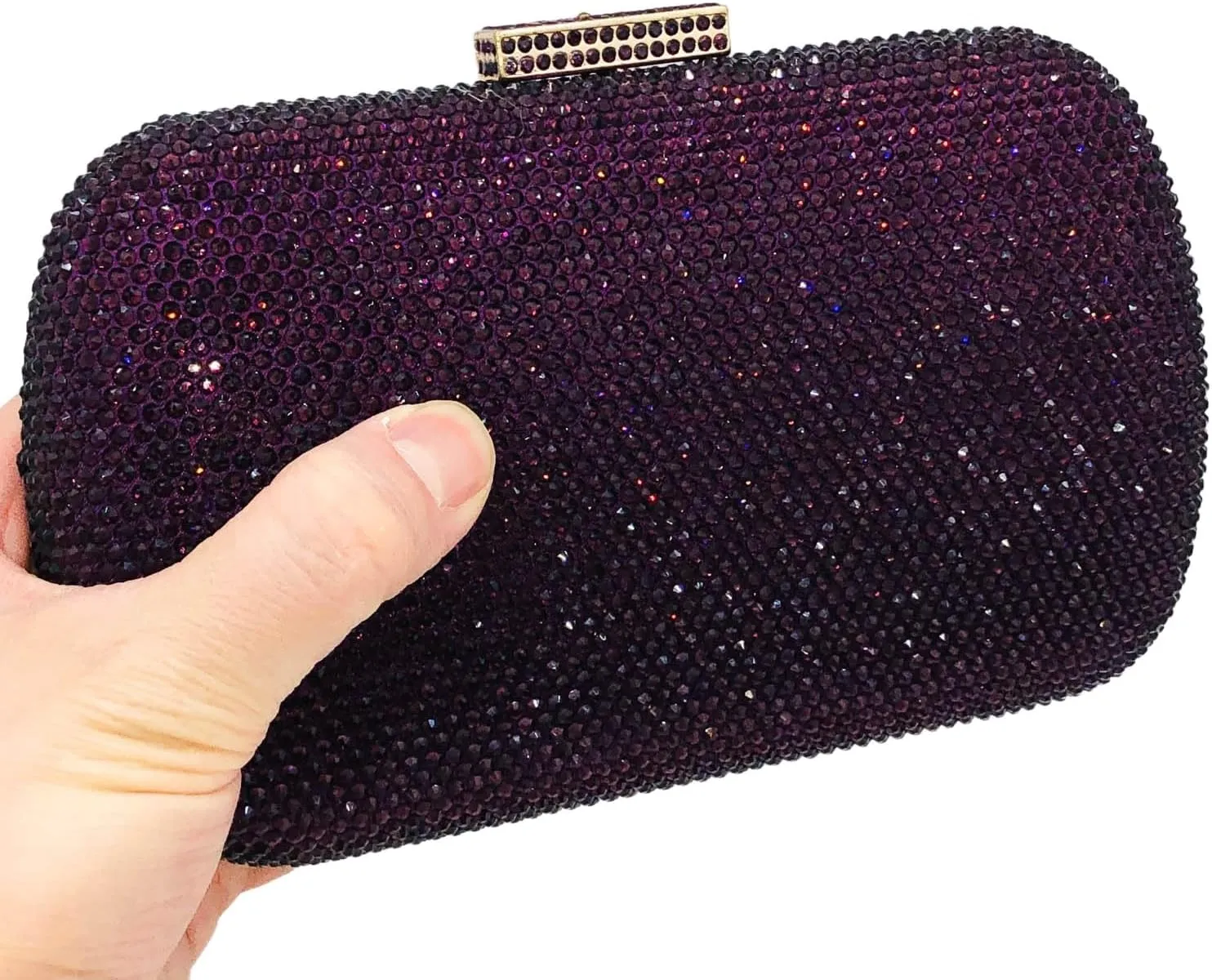 Boutique De FGG Bling Evening Bags and Clutches for Women Formal Party Crystal Clutch Bag Wedding Rhinestone Handbags,Mini
