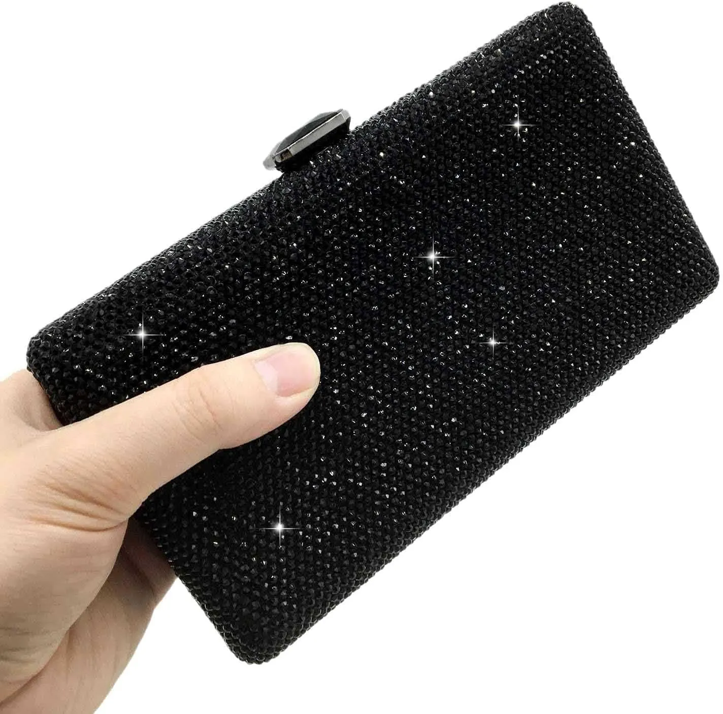 Boutique De FGG Crystal Evening Bags for Women Formal Party Box Clutch Wedding Rhinestone Handbags Bridal Clutch Purse,Mini