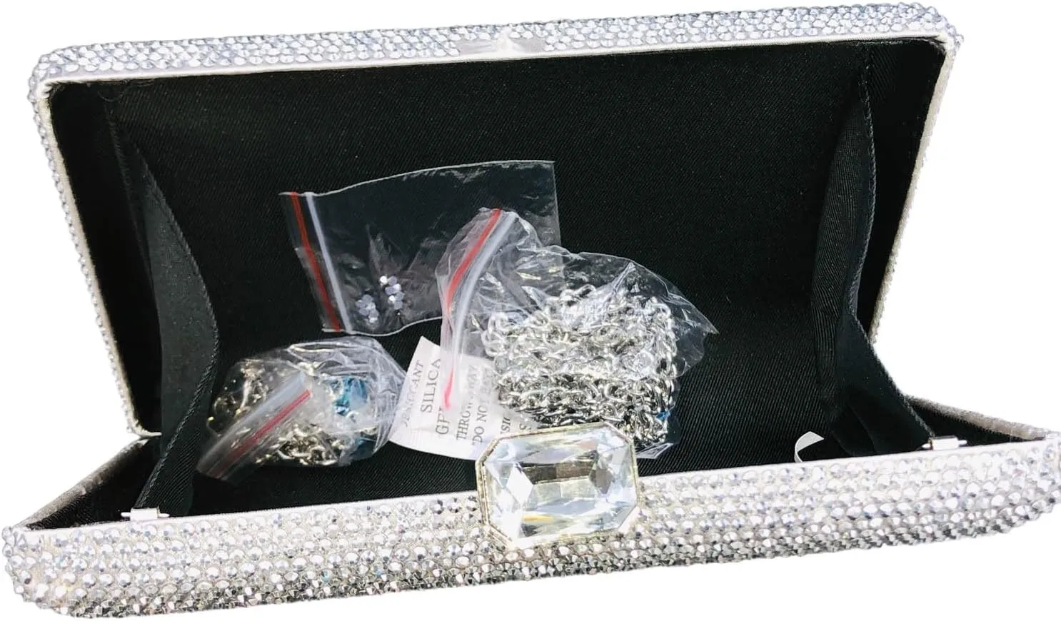 Boutique De FGG Crystal Evening Bags for Women Formal Party Box Clutch Wedding Rhinestone Handbags Bridal Clutch Purse,Mini
