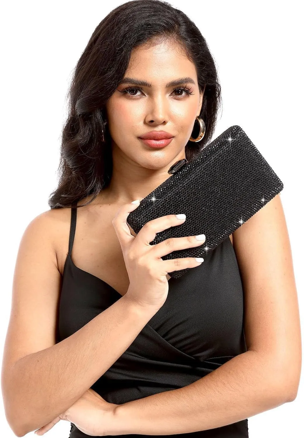 Boutique De FGG Crystal Evening Bags for Women Formal Party Box Clutch Wedding Rhinestone Handbags Bridal Clutch Purse,Mini
