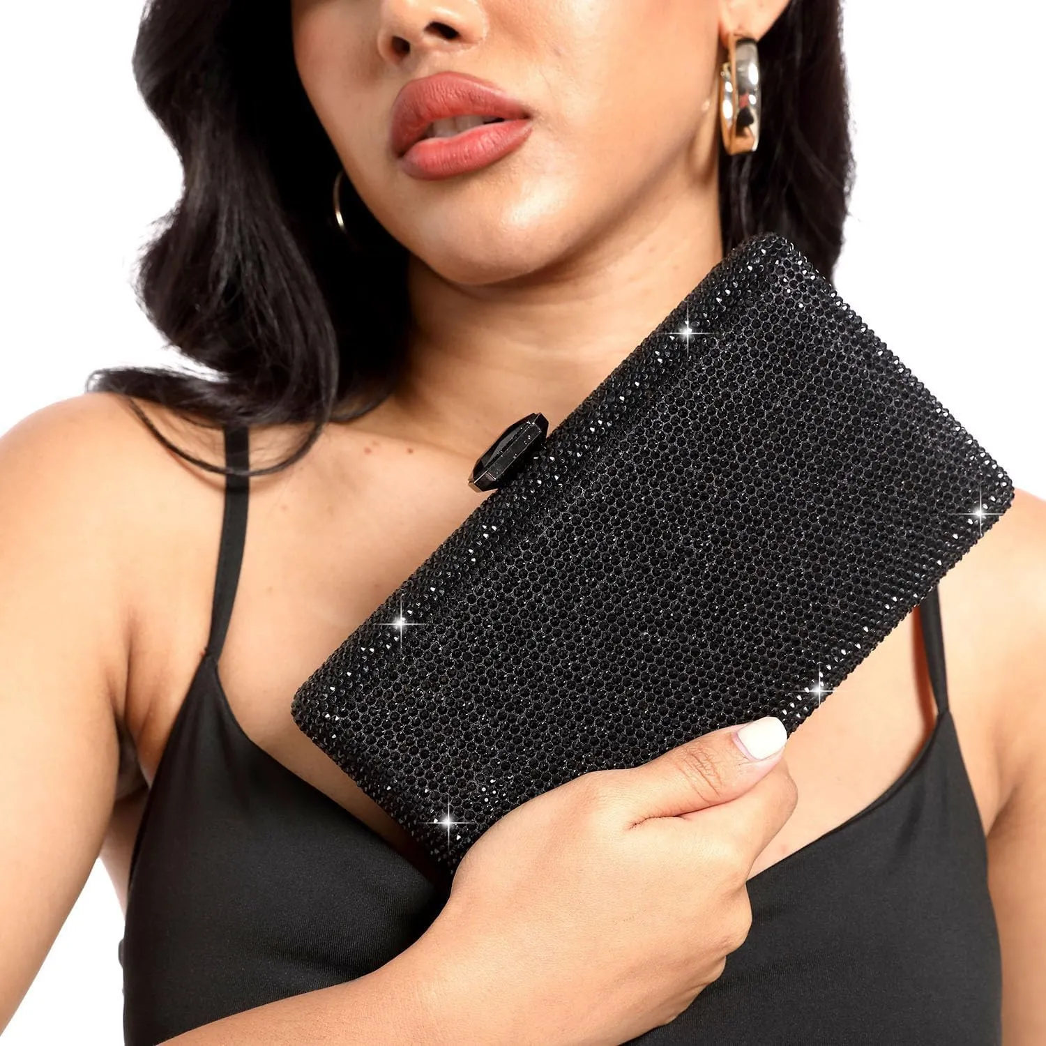 Boutique De FGG Crystal Evening Bags for Women Formal Party Box Clutch Wedding Rhinestone Handbags Bridal Clutch Purse,Mini