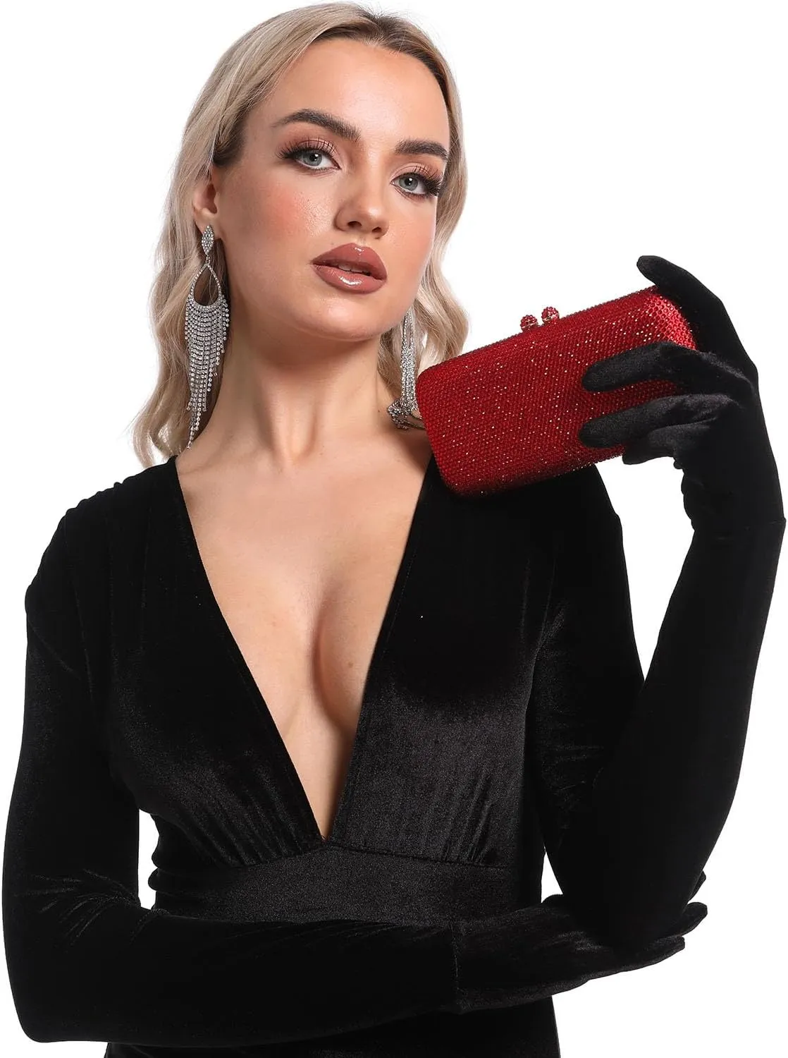 Boutique De FGG Evening Bags and Clutches Women Formal Crystal Clutch Handbags Wedding Rhinestone Clutch Purse,Mini