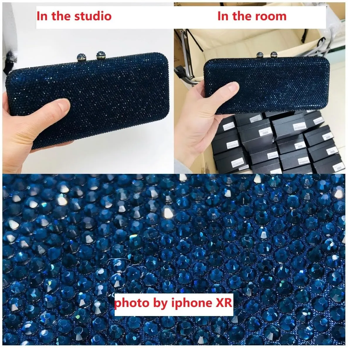 Boutique De FGG Evening Bags and Clutches Women Formal Crystal Clutch Handbags Wedding Rhinestone Clutch Purse,Mini