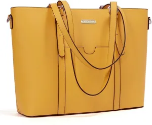 BROMEN Women Briefcase 15.6 inch Laptop Tote Bag Vintage Leather Handbags Shoulder Work Purses