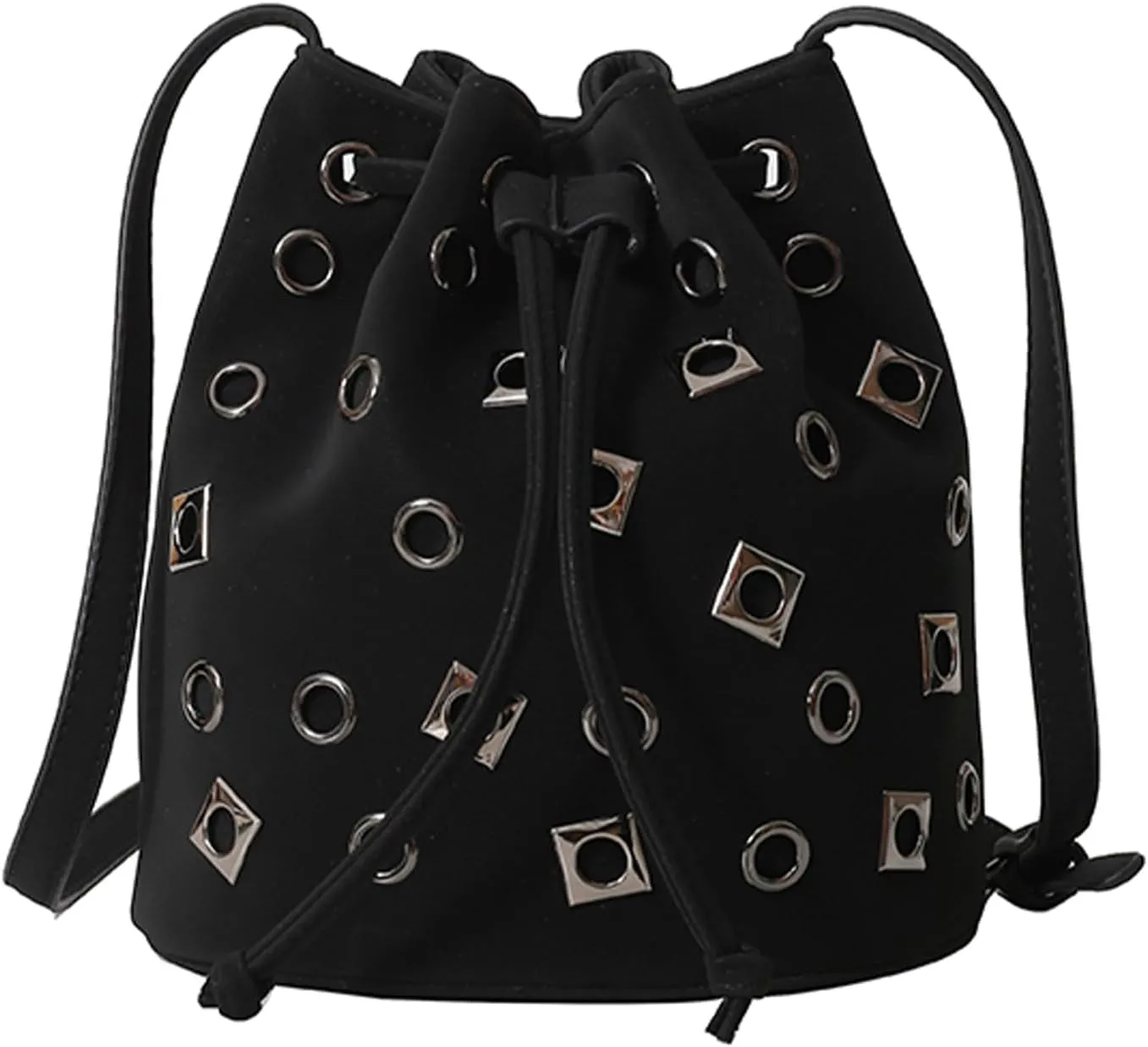 Bucket Bags for Women, Studded Purse Mini Leather Hobo Bag Y2K Trendy Studded Crossbody Bucket Handbags