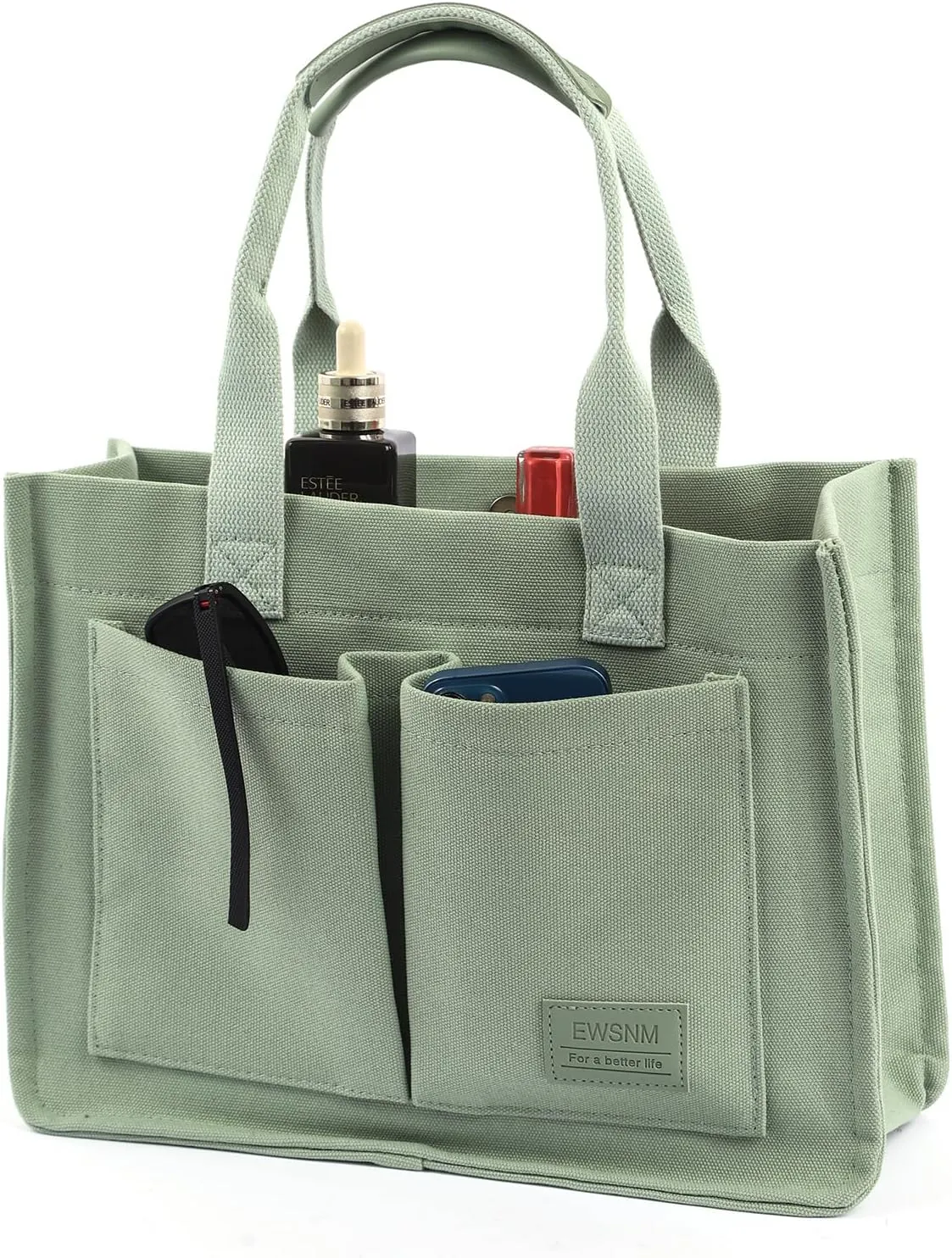 Canvas Tote Bag for Women, Large Laptop Travel Tote Handbag Totes with Crossbody Shoulder Teachers Reusable Grocery Bags