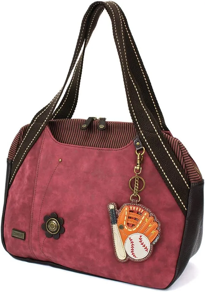 CHALA Bowling Tote Bag Burgundy