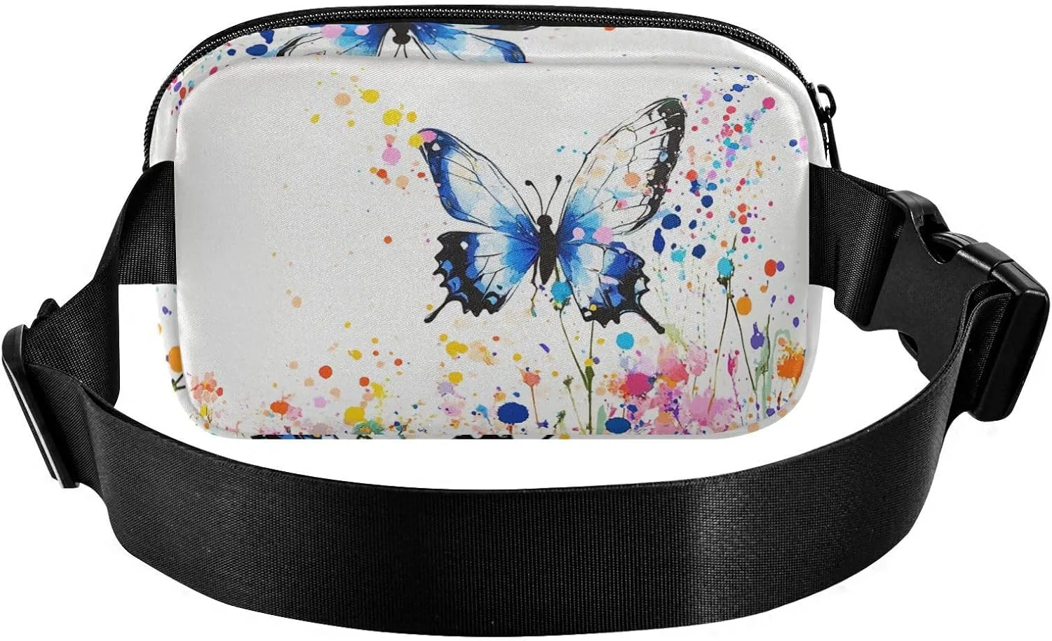 Chic Butterfly Stylish Waist Bag Fanny Pack for Women Men Teenagers Mini Cross Body Bag Belt Pack with Adjustable Strap for Travel Gym Work