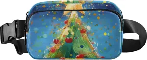 Chic Christmas Tree Star Fashionable Fanny Waist Pack for Men Women Small Sling Bag Travel Accessory with Adjustable Strap for Travel Shopping Running