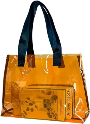 Clear Large Tote Bag - Versatile, Waterproof, Stain Resistant, Transparent Shoulder Tote Bag for Work