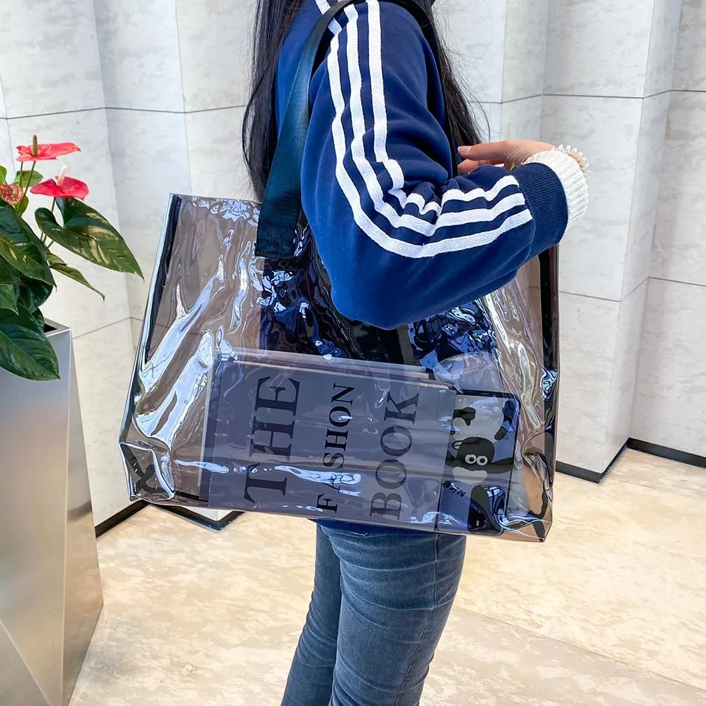Clear Large Tote Bag - Versatile, Waterproof, Stain Resistant, Transparent Shoulder Tote Bag for Work