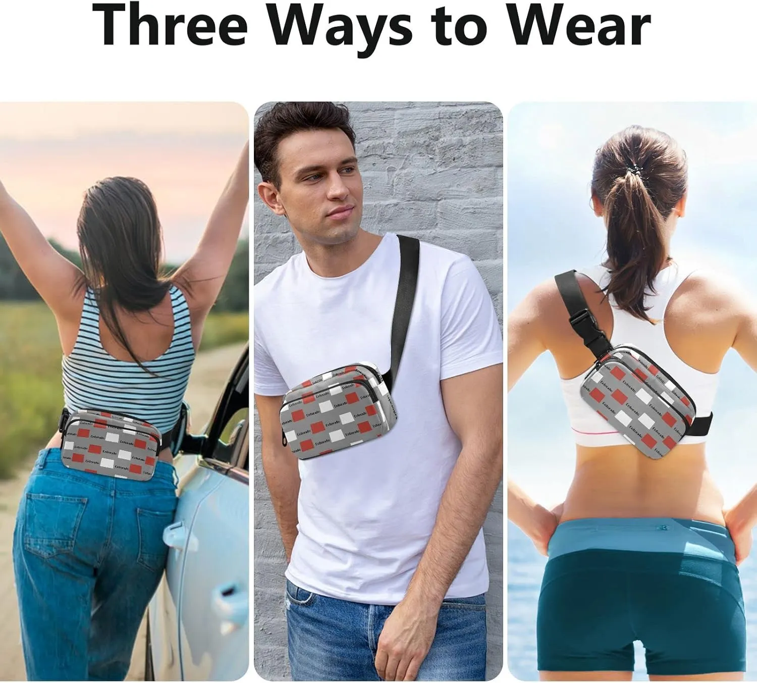 Colorado State Fanny Pack for Men Women,Crossbody Waist Bag Pack with Adjustable Strap Mini Belt Bag for Running Cycling