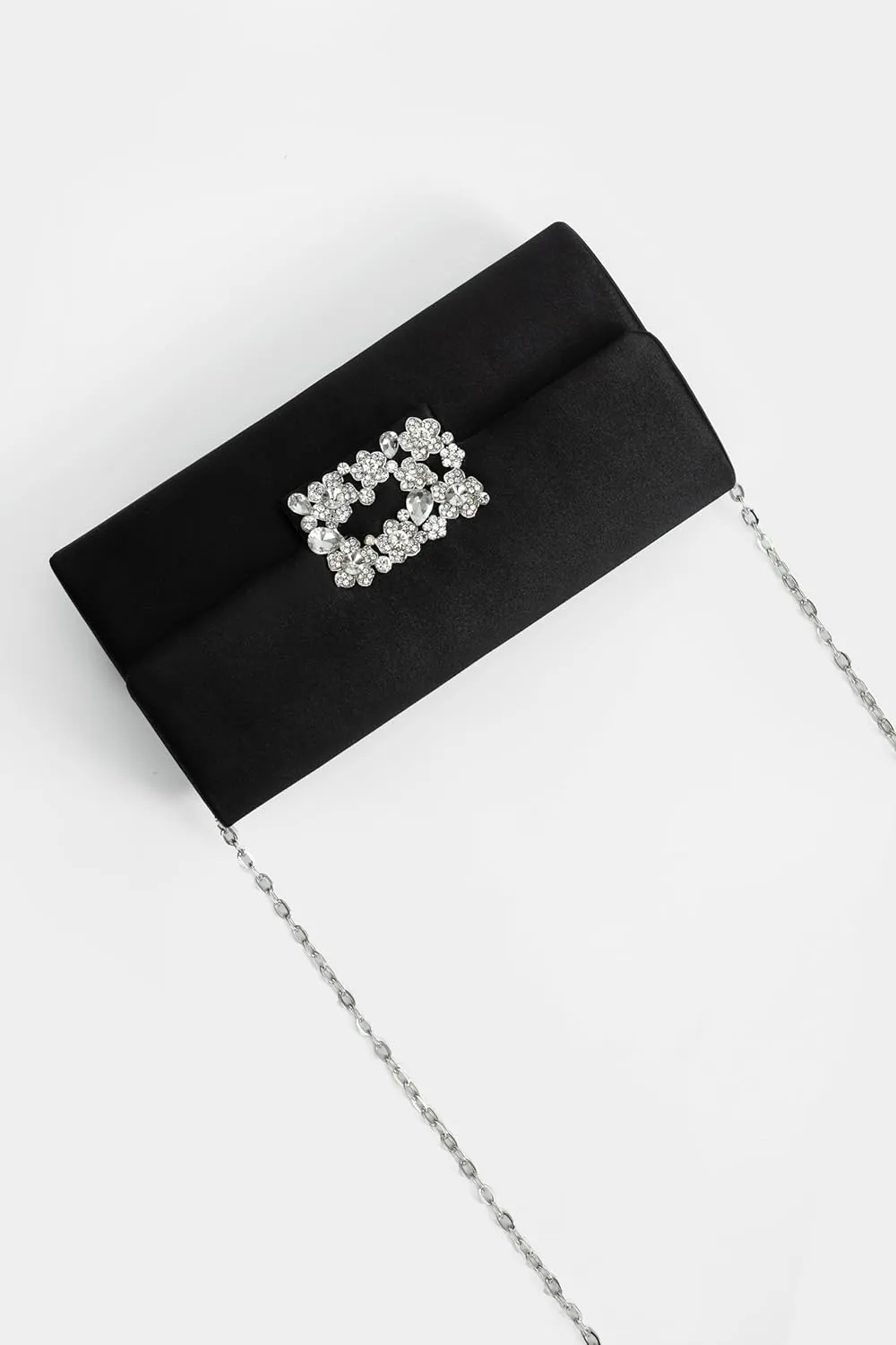 Coucoland Clutch Purses for Women - Satin Evening Bag Crystal Embellished Handbag for Bride Party Prom Wedding