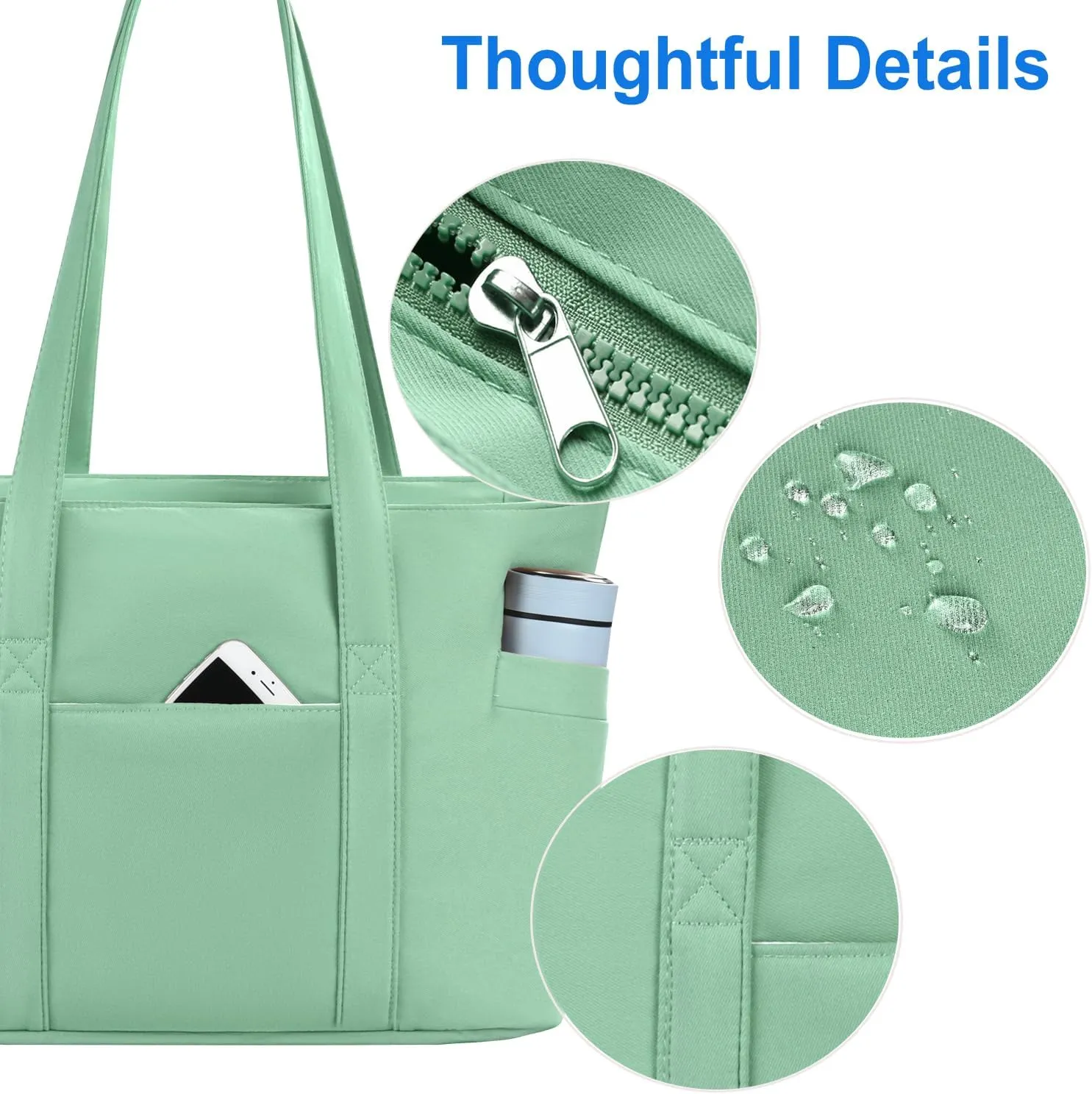 CTWWFS Tote Bag for Women, Travel Essentials Large Tote Bag with Zipper, Top Handle Handbag for Travel, Work