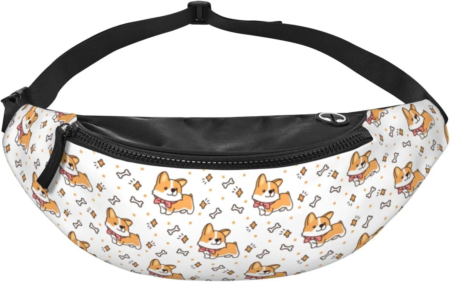 Cute Corgi Dog Fanny Packs For Women With Earphone Hole, Adjustable Belt Bag For Women, Waist Bag Cross Body Fanny Pack Chest Bag For Women Hiking Traveling Running