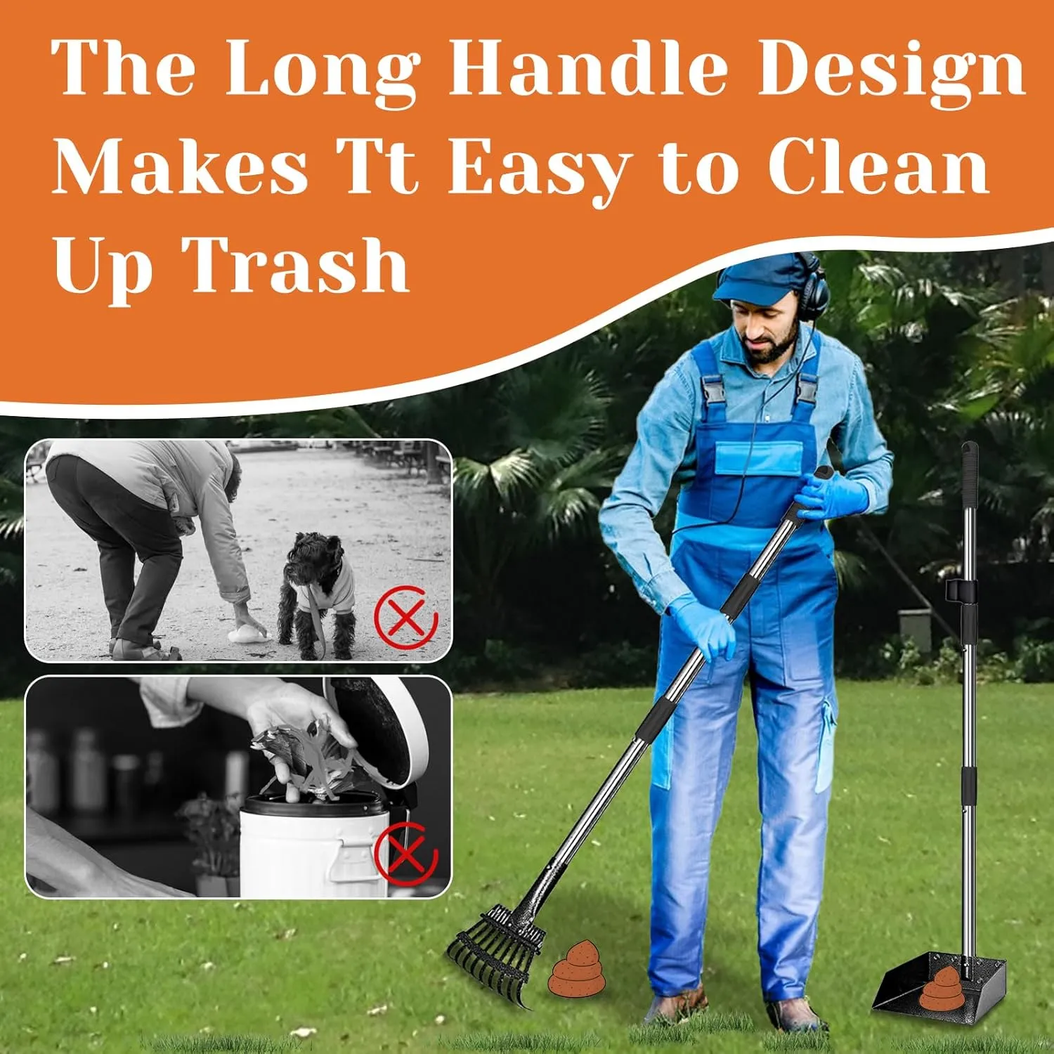 Dog Poop Trash Can Outside, 12L/3.1Gal Metal Dog Waste Trash Can with Lid, Foot Pedal, Dog Waste Container with Rake & Tray, Dog Poop Bucket with Lid Soft Close,40 Bags, Rectangular White