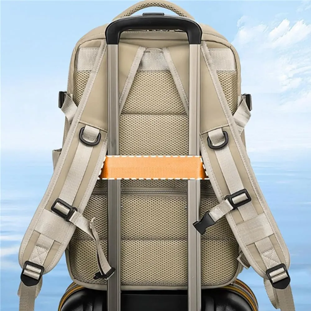 Easy Packer Travel Backpack, Easypacker Travel Backpack, 180 All-Open Design, Waterproof, with USB Charging (Beige)