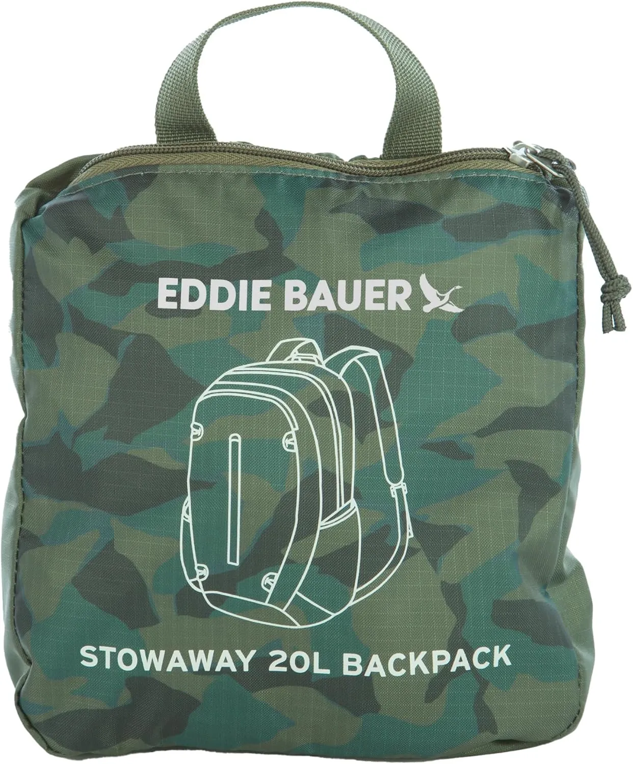 Eddie Bauer Stowaway Packable Backpack-Made from Ripstop Polyester, Sprig, 20L