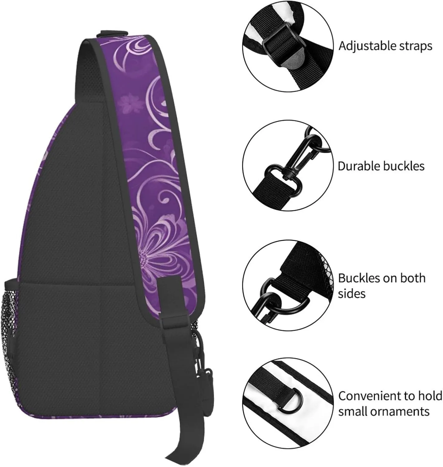 Eiffel Tower Shoulder Bag Crossbody Backpack Chest Bag Lightweight Sling Daypackstravel Hiking Cycling For Men Women