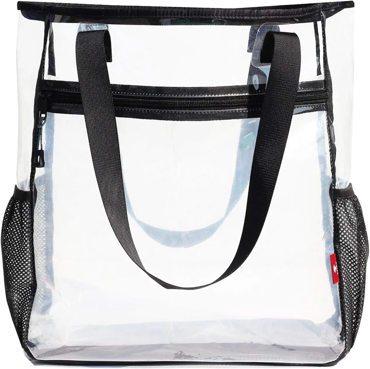 ESVAN Large Clear Tote Bags Heavy-duty Shoulder Bag Transparent Handbag Travel Beach Work Gym Stadium Approved Bags