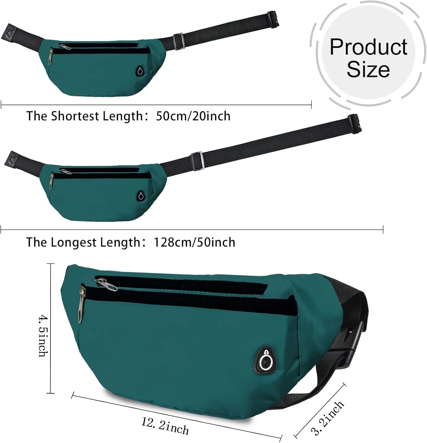 Fanny Pack for Women Men,Crossbody Fanny Pack Water Resistant Sports Waist Bag Pack, Belt Bag for Travel Hiking Running