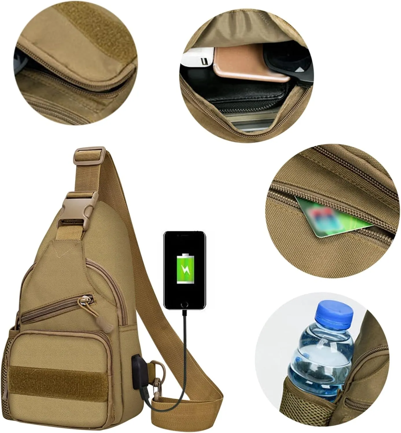 Fanny Packs for Women Cross Body Stadium Approved with Front Pocket for Concerts Beach Vacation Essentials(Brown)