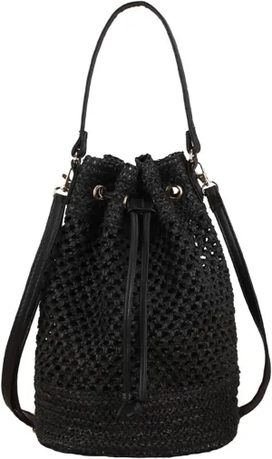 Fashion Woven Bag Handbag Tote Cute Crossbody Bucket Bag Woven