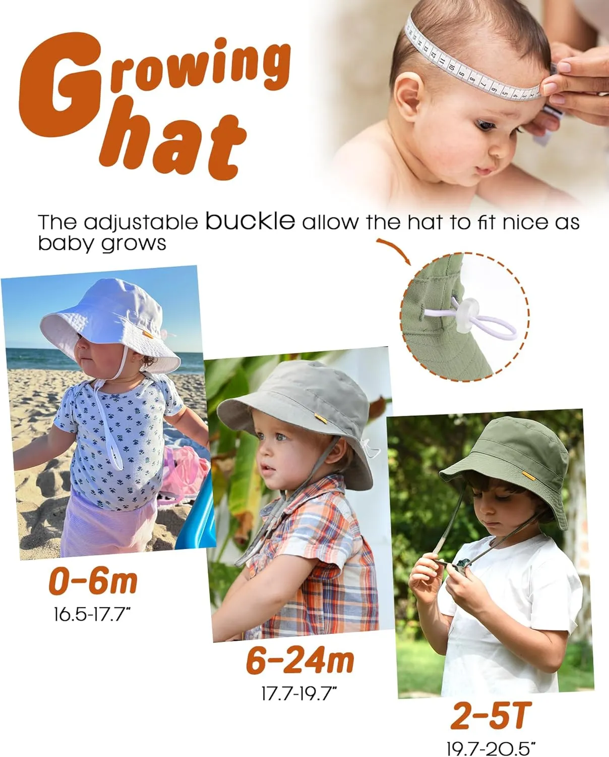 FURTALK Baby Sun Hat Toddler Boys Girls Bucket Hat for Kids 0-5 Years UPF 50  Sun Protective Child Summer Beach Hats