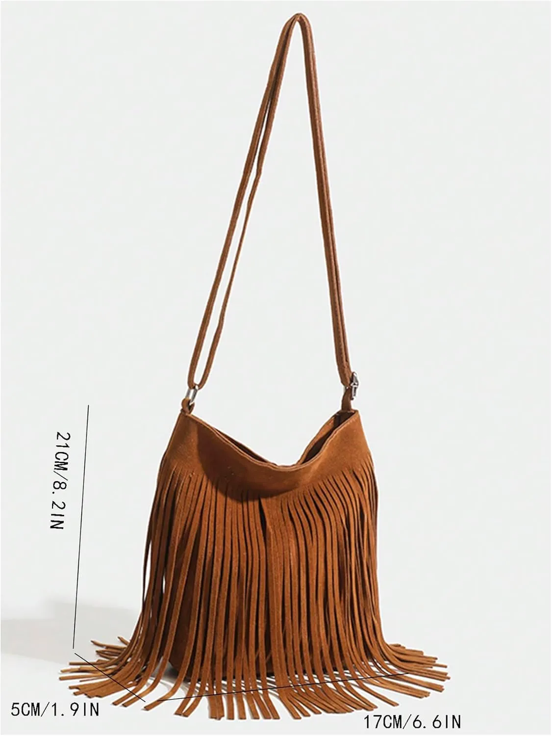 GORGLITTER Women's Western Fringe Bag Cowgirl Purse Faux Suede Crossbody Bag with Tassel