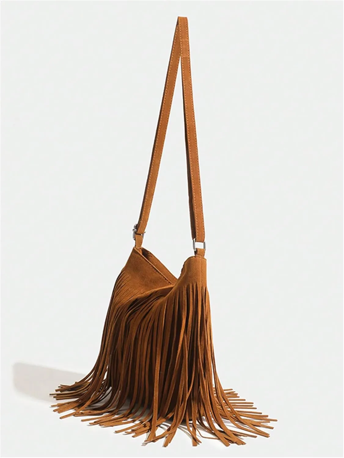 GORGLITTER Women's Western Fringe Bag Cowgirl Purse Faux Suede Crossbody Bag with Tassel