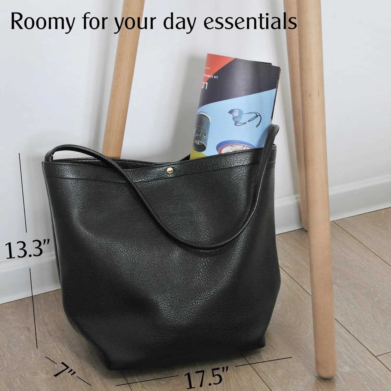 Hobo Bags for Women Vegan Leather Bucket Bags Minimalist Shoulder Handbag