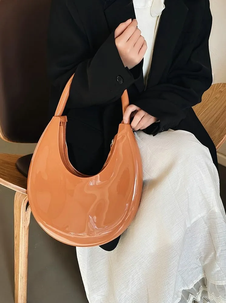 Jelly Clutch Purse For Women Crescent Shoulder Handbag Candy Color Moon Bag Evening Purse Top Handle Handbags For Prom