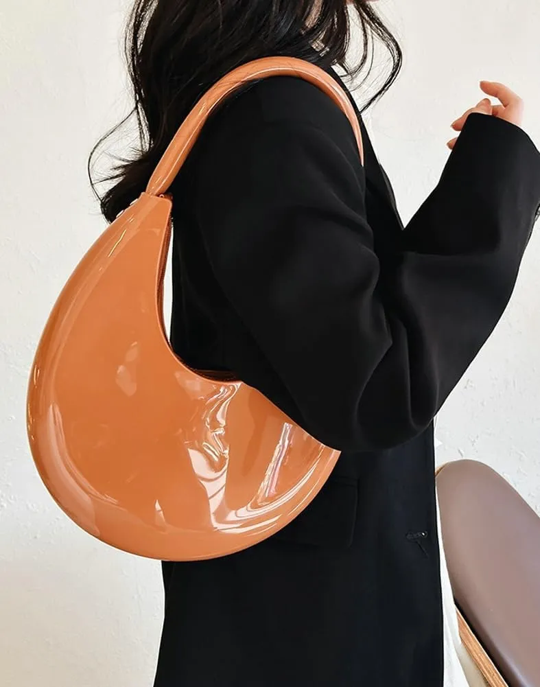 Jelly Clutch Purse For Women Crescent Shoulder Handbag Candy Color Moon Bag Evening Purse Top Handle Handbags For Prom