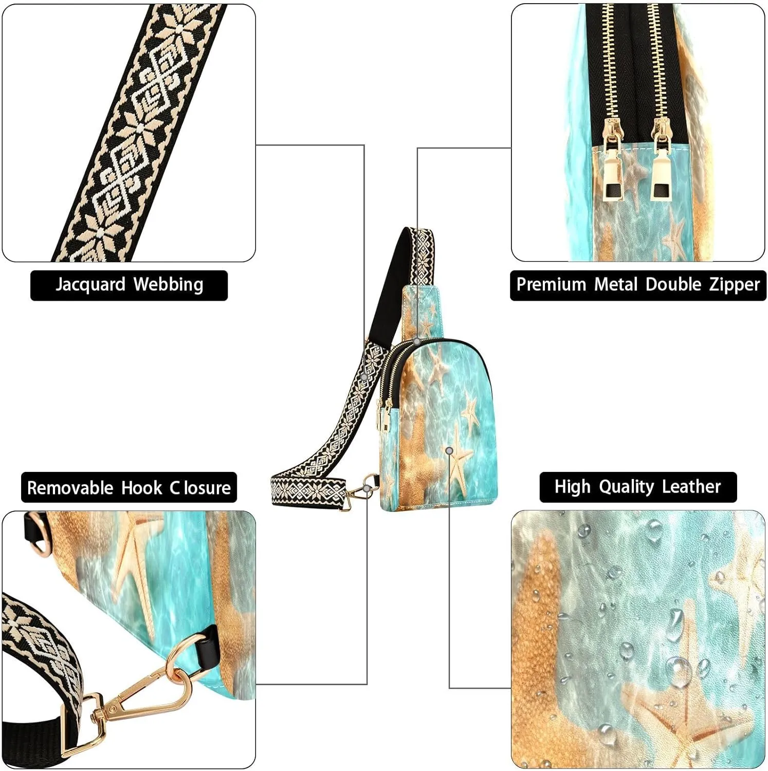 JSTEL Leather Crossbody Sling Bags for Women,Leather Crossbody Purses Leather Crossbody Bag Sling Purse