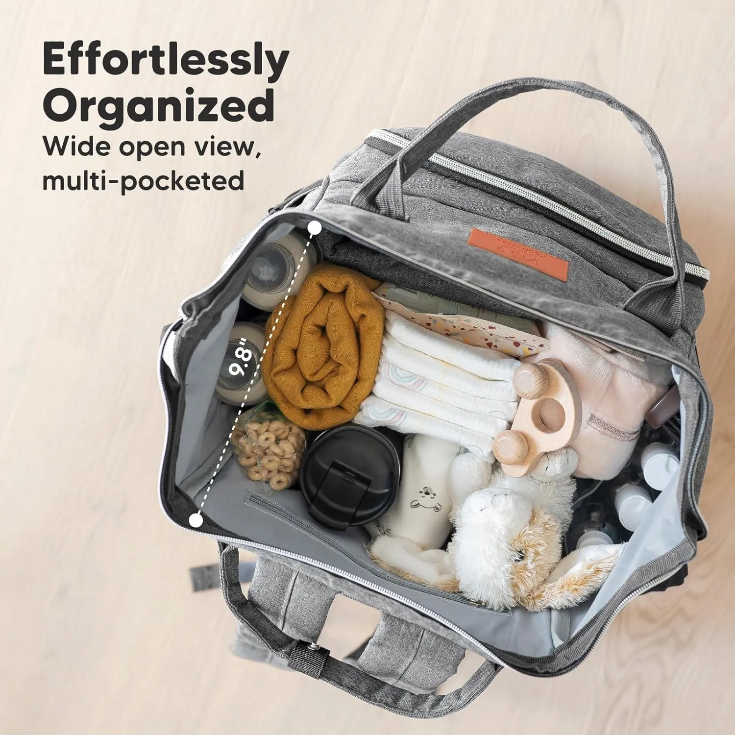 KeaBabies Baby Diaper Bag Backpack - Large Baby Bag for Boys, Girls, Waterproof Multi Function Travel Diaper Backpack with Changing Pad, Durable Travel Essentials for Moms and Dads (Classic Gray)