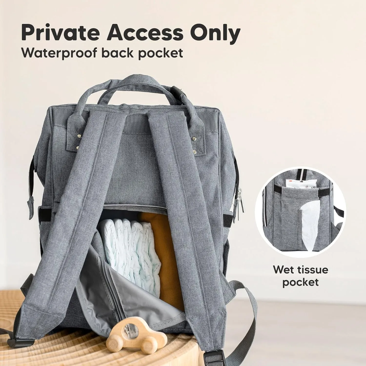 KeaBabies Baby Diaper Bag Backpack - Large Baby Bag for Boys, Girls, Waterproof Multi Function Travel Diaper Backpack with Changing Pad, Durable Travel Essentials for Moms and Dads (Classic Gray)