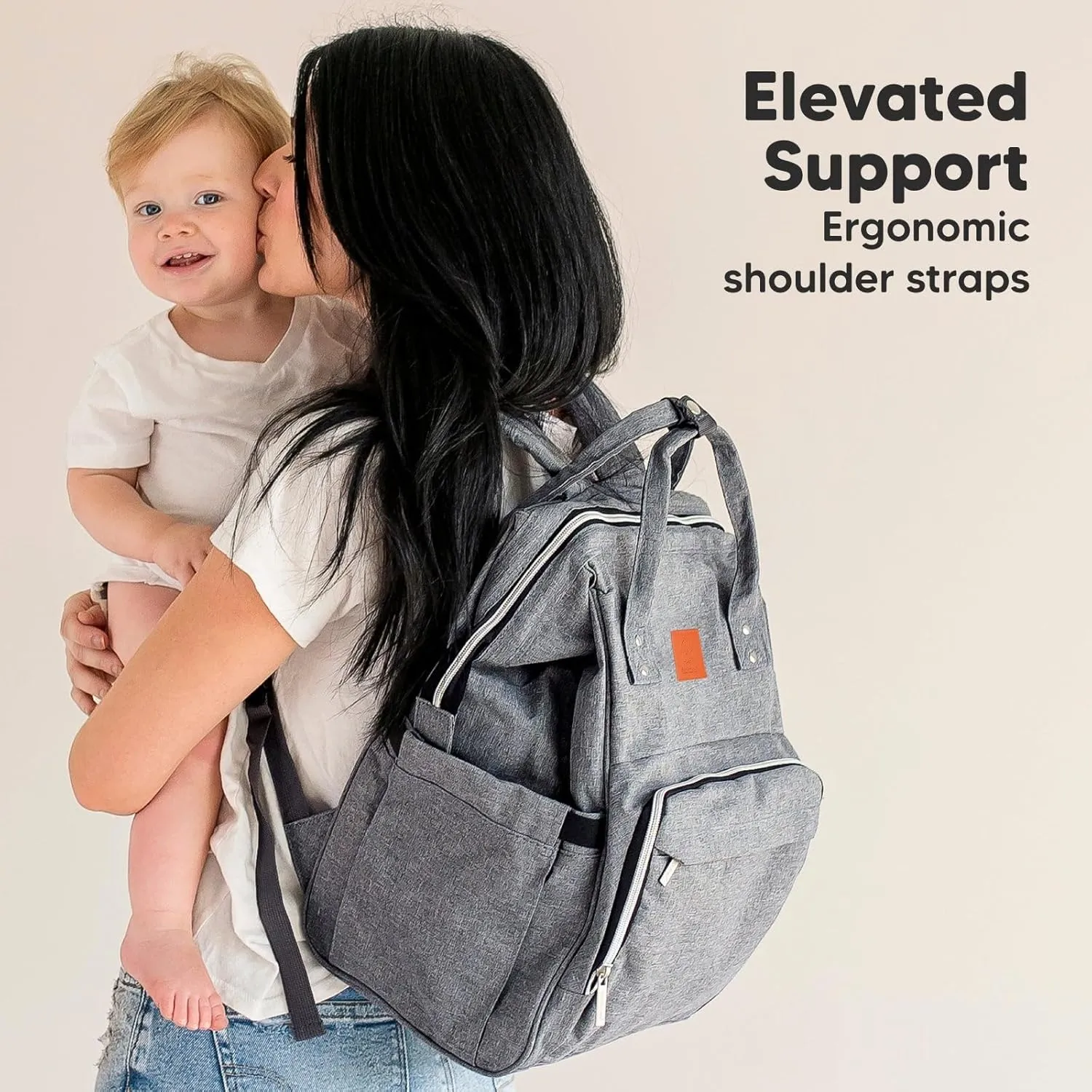 KeaBabies Baby Diaper Bag Backpack - Large Baby Bag for Boys, Girls, Waterproof Multi Function Travel Diaper Backpack with Changing Pad, Durable Travel Essentials for Moms and Dads (Classic Gray)