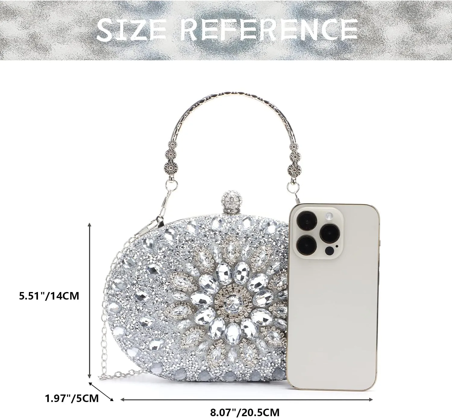 Lanpet Women Crystal Clutch Purse Rhinestone Evening Handbags for Wedding Party
