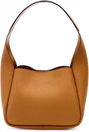 Leather Women's Bag Female Layer Leather Bucket Bag Vegetable Basket Underarm Bag(D)