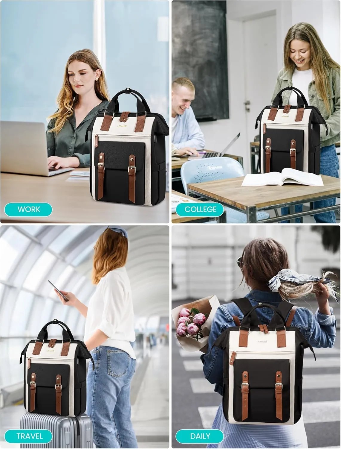 LOVEVOOK 18 Inch Laptop Backpack for Women, Extra Large Travel Backpack, Teacher Backpack Nurse Work Bags, Business Computer Bag Weekender Back Pack with Luggage Strap, College Backpack