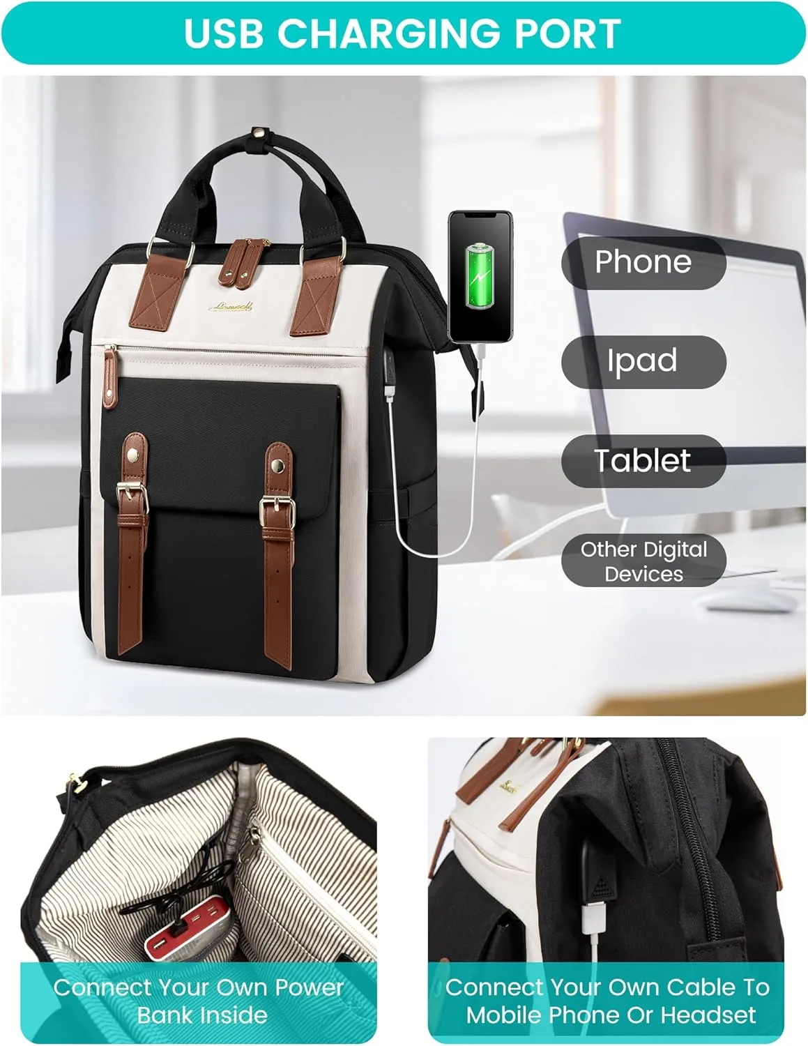 LOVEVOOK 18 Inch Laptop Backpack for Women, Extra Large Travel Backpack, Teacher Backpack Nurse Work Bags, Business Computer Bag Weekender Back Pack with Luggage Strap, College Backpack
