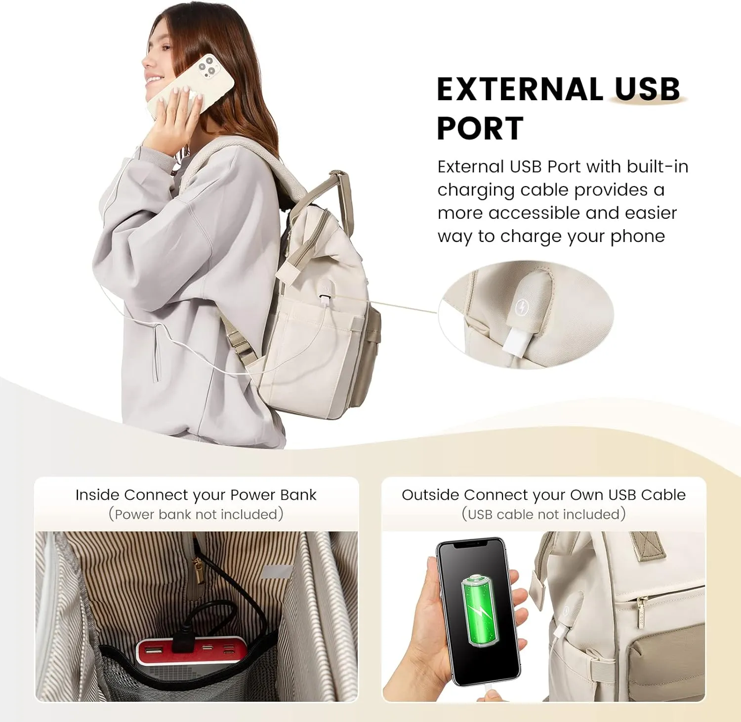 LOVEVOOK Laptop Backpack Purse for Women Waterproof Teacher Nurse Bag, 15.6 inch Work laptop Bag with USB Port, Business Travel Computer Backpack